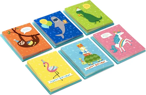 Vista 4 de Hallmark Surtido de tarjetas de cumpleaños para niños, 48 y 20 tarjetas con sobres