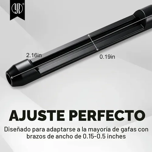 Vista 2 de YR Lentes de silicona suave, retenedores de manga, antideslizantes, elásticos y cómodos, para anteojos, lentes de lectura, 10 pares, color negro