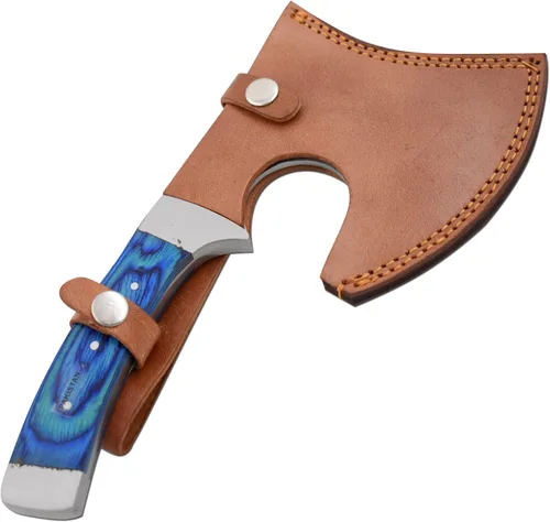Vista 6 de Colección de acero inoxidable Mango de madera Hacha al aire libre Caza Camping Hacha (azul) 512 0