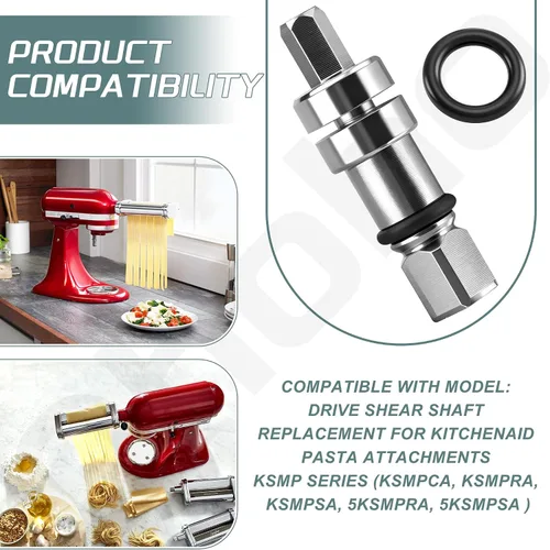 Vista 4 de Ohoho Acoplador de eje de cizalla para pasta para batidora de pie KitchenAid Compatible con la serie KSMP, reparación de rodillos de hojas