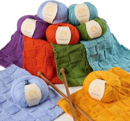 Vista 7 de 100% lana merino para tejer y ganchillo, hilo lujoso y suave de 6 cabos para tejer y crochet a mano, 1.76 oz/50 g, 127 yardas/116 metros