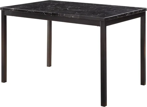 Vista 5 de Juego de 4 sillas de comedor para habitación, mesa y asientos de cocina, tapicería de piel sintética, marco de metal, muebles de comedor casuales