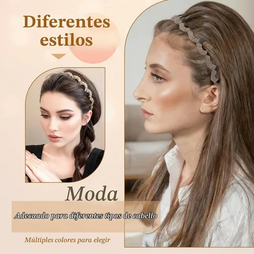 Vista 3 de Auseibeely 6 diademas en zigzag para mujer, diadema ondulada antideslizante con dientes, diadema de plástico en forma de U para niñas, adolescentes