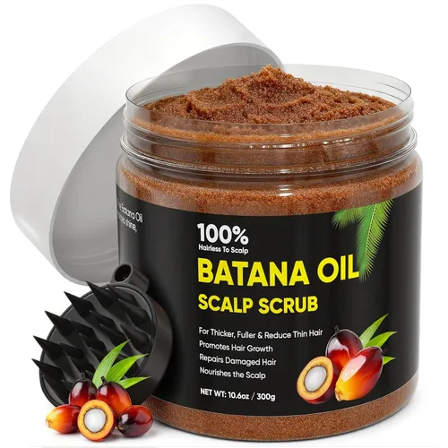 Vista 8 de Batana Oil Exfoliante para el crecimiento del cabello, batana orgánica para nutrir el cabello con romero, aceite de cuero cabelludo promueve