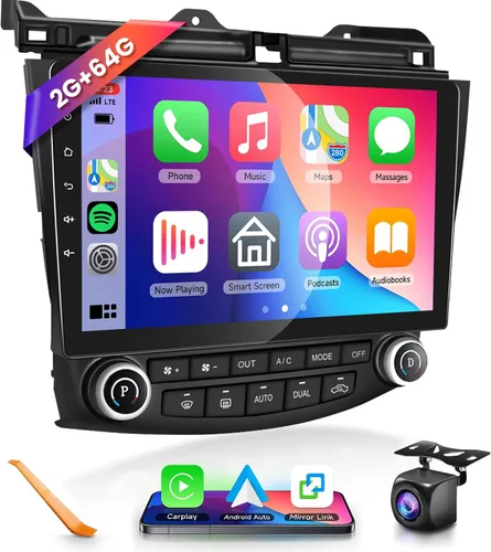 Vista 9 de Para Honda Accord 7th 2003 2004 2005 2006 2007 Android Car Stereo con Carplay inalámbrico/Android Auto 10.1 "Pantalla táctil Autoradio Soporte WiFi