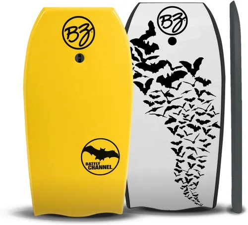 Vista 9 de BZ Batfly Channel 41.5" Body Board con correa en espiral (elige azul, amarillo o rojo)