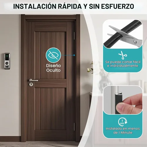 Vista 4 de Tira de sellado de puerta con burlete en forma de V de 40 pies – Cinta de espuma autoadhesiva para puertas y ventanas, bloqueador de corrientes