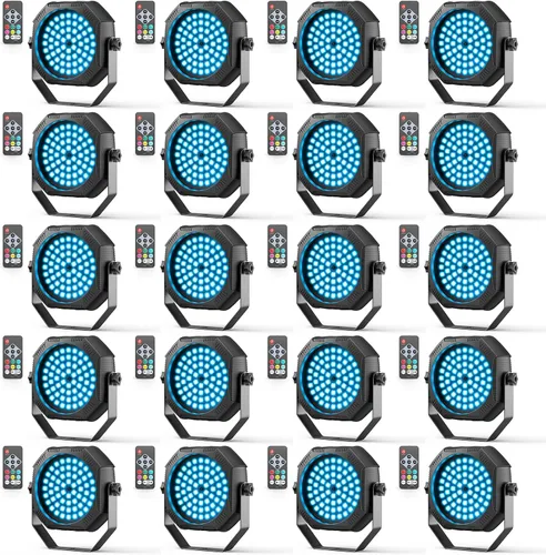 Vista 9 de Luces de escenario alimentadas por batería, luces estroboscópicas recargables con alimentación USB, control automático activado por sonido, 30W RGB