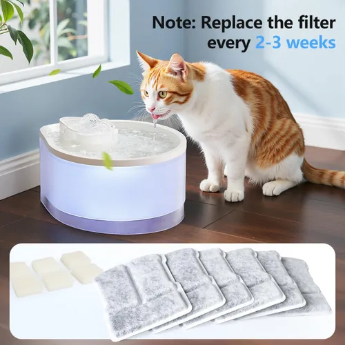 Vista 6 de Paquete de 6 filtros para fuente de agua para gatos, compatibles con fuente de agua para gatos de 2.5 L para CH-IWD004