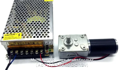 Vista 6 de BRINGSMART Motor de engranaje helicoidal de 12 V 27 rpm CC con transformador de voltaje, motor autobloqueante de 32.0 lbs.cm, motor de engranaje
