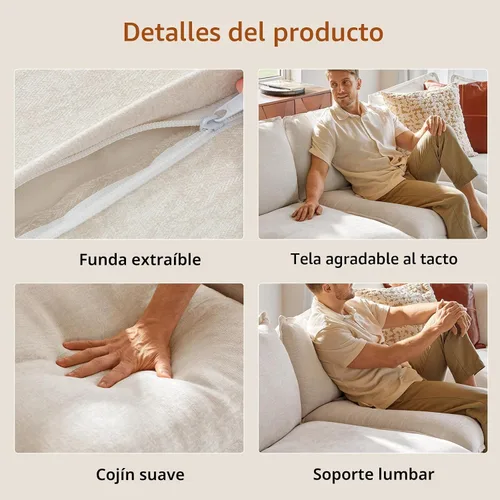 Vista 5 de HULALA HOME Sofá seccional modular, sofá grande en forma de U de 8 asientos con otomano de almacenamiento, sofá cómodo de chenilla con asiento