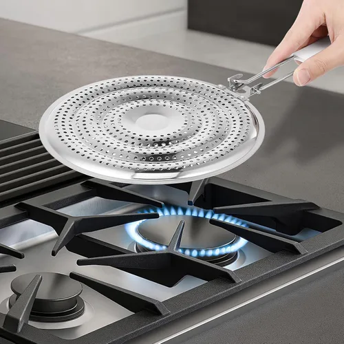Vista 2 de DECHOUS Soporte para ollas de estufa Almohadilla de aislamiento de calor Difusor de calor de placa de inducción Difusor de calor para placa