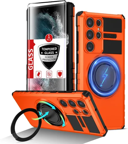 Vista 56 de Funda magnética para Samsung Galaxy Note 20 Ultra compatible con carga inalámbrica MagSafe, con 1 protector de pantalla, anillo de soporte integrado