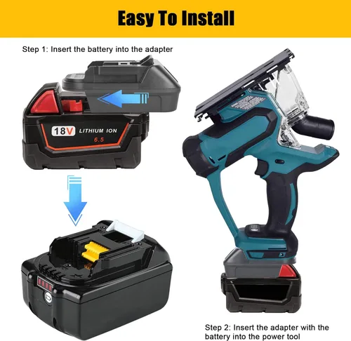 Vista 3 de Adaptador de batería convertidor DM18M para batería Dewalt 20V y Milwaukee