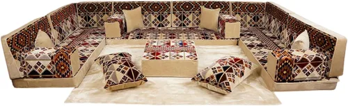 Vista 28 de arabicsofa Asiento modular diwan blanco - Juego de sofá árabe Jalsa con cojines, sofá de salón hecho a mano para sala de estar