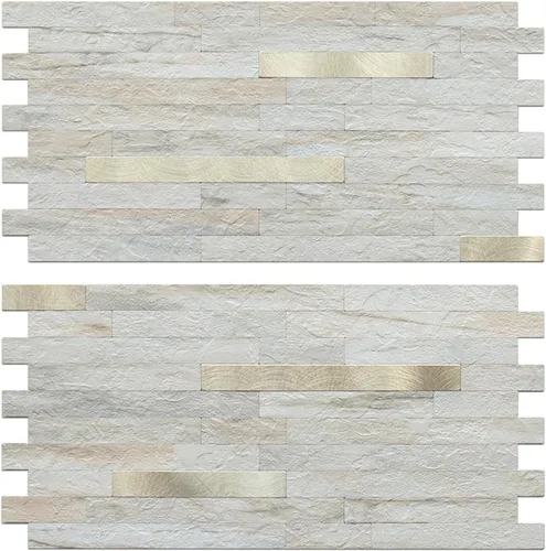 Vista 11 de AULIGET - 20 láminas de azulejos de pared de PVC autoadhesivos con aspecto de madera desgastada, para salpicadero de cocina Madera vintage + metal