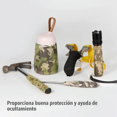 Vista 6 de 12 rollos de cinta de camuflaje de camuflaje de vendaje autoadhesivo de 2 pulgadas x 5 yardas, envoltura protectora de camuflaje autoadhesiva