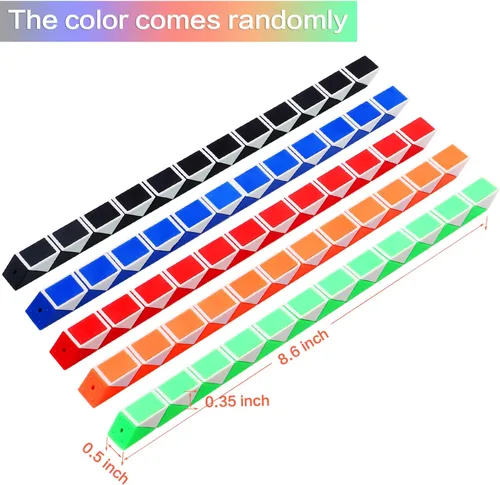 Vista 2 de Yeetec Paquete de 30 cubos mágicos de velocidad de 24 bloques, mini cubo de serpiente, mini cubo de rompecabezas de plástico para niños, rellenos