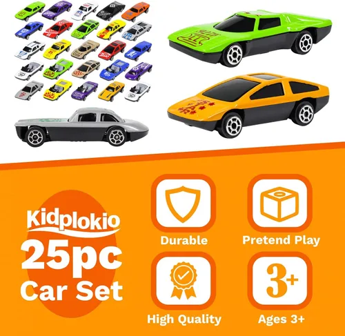Vista 3 de Juego de 25 autos de juguete fundidos a presión para niños, a partir de 3 años