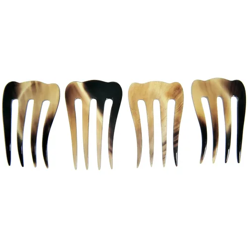 Vista 3 de Marycrafts Horn Buffalo Horn - Horno de 4 puntas, horquilla para el cabello, accesorios para el cabello para mujer