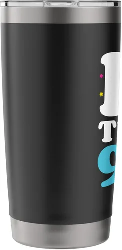 Vista 4 de Vaso aislado de acero inoxidable de los años 90, 1990, 90, disfraz retro para fiesta de nostalgia