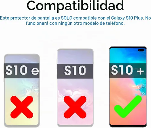 Vista 2 de amFilm Protector de pantalla Ultra Glass para Galaxy S10 Plus, vidrio templado, paquete de 2