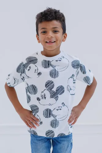 Vista 2 de Disney Pixar Toy Story Mickey Mouse Woody Rex Buzz Lightyear Slinky Dog - Paquete de 2 camisetas para niños pequeños y grandes