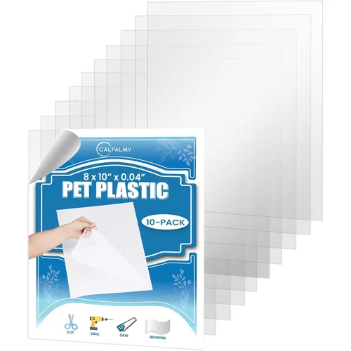 Vista 12 de Paquete de 10 paneles de plástico PET de 5 x 7 pulgadas / plexiglás de 0.04 pulgadas, alternativa de vidrio irrompible, ligera y asequible. Uso