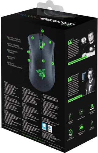 Vista 4 de Razer DeathAdder Chroma - Mouse ergonómico multicolor para juegos, sensor de 10,000 ppp, agarre cómodo, el mouse para juegos más popular del mundo