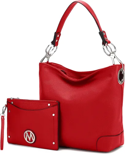 Vista 43 de MKF Collection Mia K - Bolso Hobo para mujer, de piel vegana, bolso de hombro holgado, bolso con asa superior