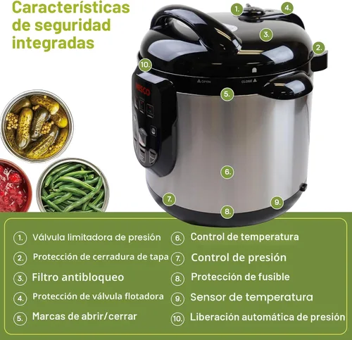 Vista 9 de Nesco NPC-9 Olla a Presión Eléctrica Inteligente y Enlatadora, Acero Inoxidable, 9.5 Qt