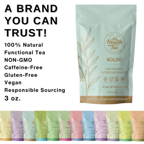 Vista 8 de Té de hierbas Boldo, utilizado tradicionalmente para la comodidad digestiva y el flujo biliar saludable 35 bolsas de té filtradas incluidas Sin