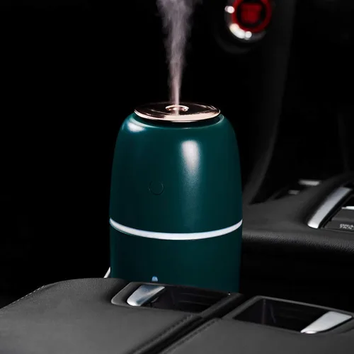 Vista 7 de Humidificador pequeño, mini humidificador portátil con luz nocturna, humidificador de escritorio personal USB, pequeño humidificador de niebla fría
