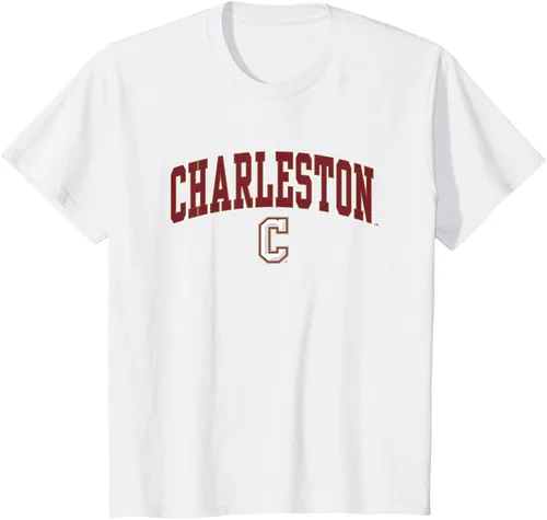 Vista 4 de Charleston Cougars Arch Over Logo - Camiseta con licencia oficial, Negro