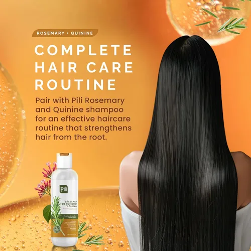 Vista 4 de Pili Natural Acondicionador Romero y Quinina - Romero y Quina Balsamo - Fortalece los folículos pilosos, previene la caída del cabello y ayuda a