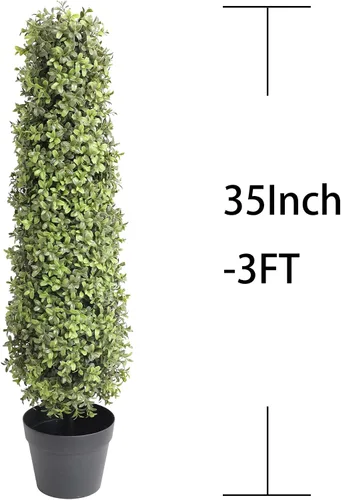 Vista 5 de momoplant Plantas artificiales en forma de árbol de boj de 3 a 35 pulgadas, topiarios, arbustos, plantas falsas en maceta, decoración