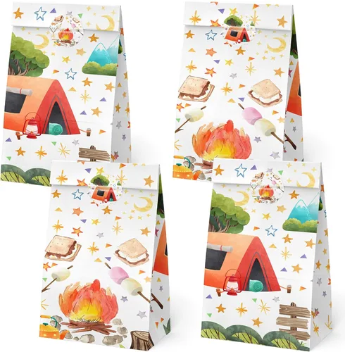 Vista 8 de BonBeeDesign Bolsas de dulces de cactus, paquete de 24 bolsas de golosinas de cactus con calcomanías para decoraciones de fiestas de cumpleaños