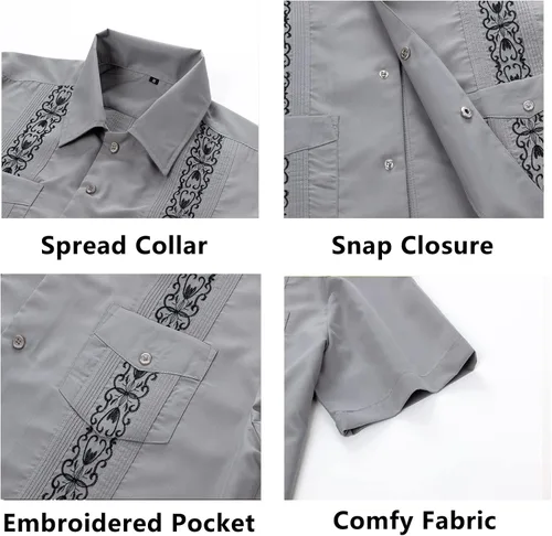 Vista 2 de Camisas Guayabera de manga corta para hombre