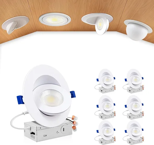 Vista 12 de zouzai Mini luz LED de cardán ajustable de 2 pulgadas, 5CCT seleccionable, rotación de 360° e inclinación de 90° para iluminación precisa Blanco