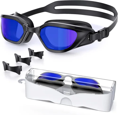 Vista 23 de Gafas de Natación, Gafas de Natación Unisex para Adultos Anti Niebla Anti UV Sin Fugas Visión Amplia para Hombres Mujeres Jóvenes