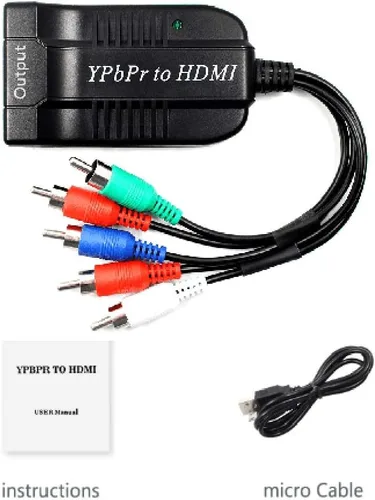 Vista 7 de Convertidor HDMI macho YPbPr a hembra, cable adaptador de componente a HDMI, convertidor 5RCA RGB YPbPr a HDMI compatible con 1080P 60Hz Video Audio