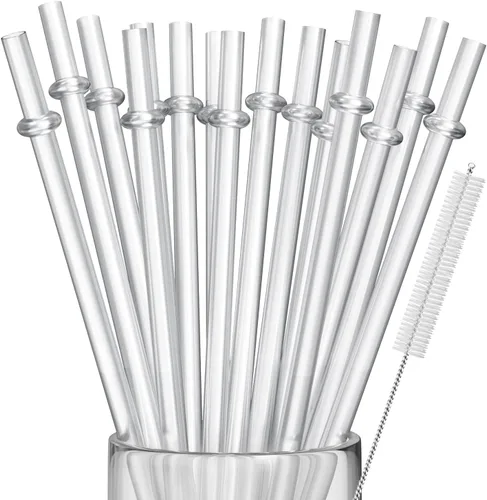 Vista 5 de 15 popotes de repuesto de plástico reutilizables de 9 pulgadas, aptos para frascos Mason de 24, 32 y 40 onzas, vasos, popotes irrompibles sin BPA