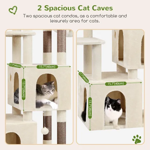 Vista 3 de Globlazer Torre de Gato para Gatos de Interior, Árboles de Gato de Alta Resistencia para Gatos Grandes Gatos Adultos Grandes Torre de Gato Maine
