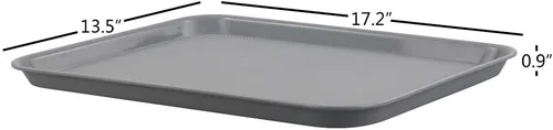 Vista 2 de Gloreen Juego de 4 bandejas rectangulares de comida rápida, bandejas de café estándar para cafetería, color gris