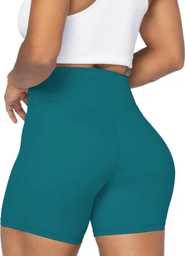 Vista 2 de Sunzel - Shorts de tiro alto para ciclista, sin costuras frontales, para mujer, a prueba de sentadillas, para yoga, entrenamiento, gimnasio, ciclismo