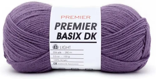 Vista 31 de Premier Yarns Basix DK - Hilo de peso, hecho de acrílico, hilo ideal para ganchillo y tejido, lavable a máquina, rubor, 3.5 onzas, 306 yardas