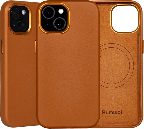 Vista 16 de Funda de cuero genuino para iPhone 13 Pro, cuero de grano completo, compatible con MagSafe y carga inalámbrica, bisel de la cámara con botones
