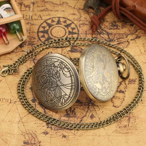 Vista 9 de Relojes de bolsillo vintage para hombres y niños, reloj de bolsillo con cadena, regalos de Navidad, regalos del día del padre, regalos del día