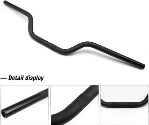 Vista 3 de Manillar universal de motocicleta de 7/8 pulgadas, 0.866 in, apto para Honda Kawasaki Suzuki Yamaha y la mayoría de motocross ATV (negro)