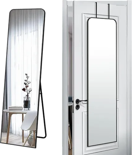 Vista 20 de SCWF-GZ Espejo rectangular de longitud completa de 24 x 36 pulgadas, montado en la pared o contra la pared, aleación de aluminio, marco de metal
